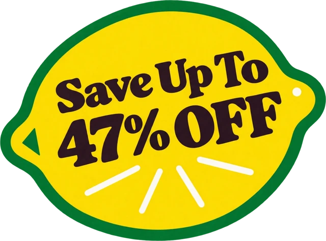 Save up to 47% off